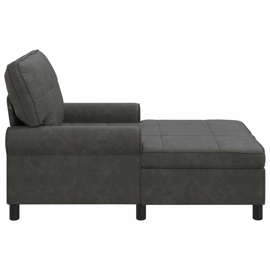 Chaise Lounge met kussen Zwart 91 x 157 x 91 cm Antiek PU