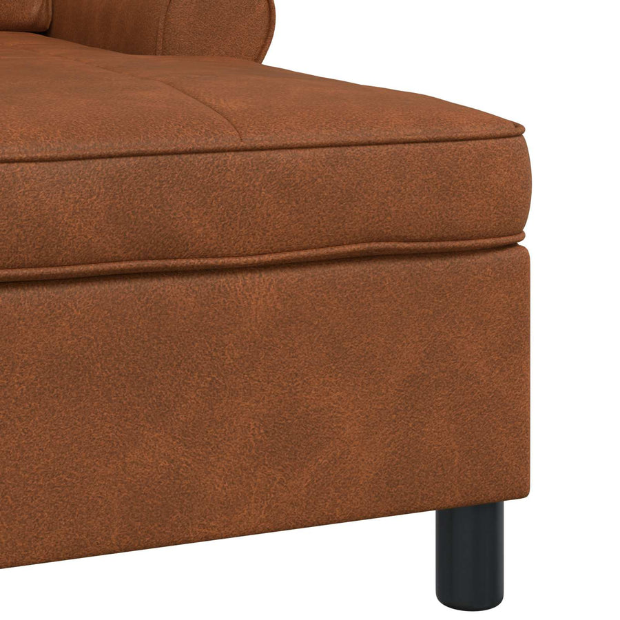 Chaise Lounge met kussen Bruin 91 x 157 x 91 cm Antiek PU