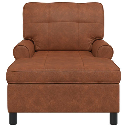 Chaise Lounge met kussen Bruin 91 x 157 x 91 cm Antiek PU
