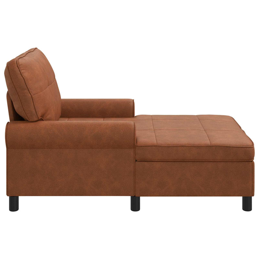Chaise Lounge met kussen Bruin 91 x 157 x 91 cm Antiek PU