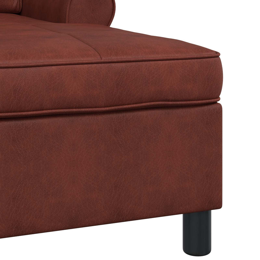 Chaise Lounge Glanzend Bruin 91 x 157 x 91 cm Antiek PU