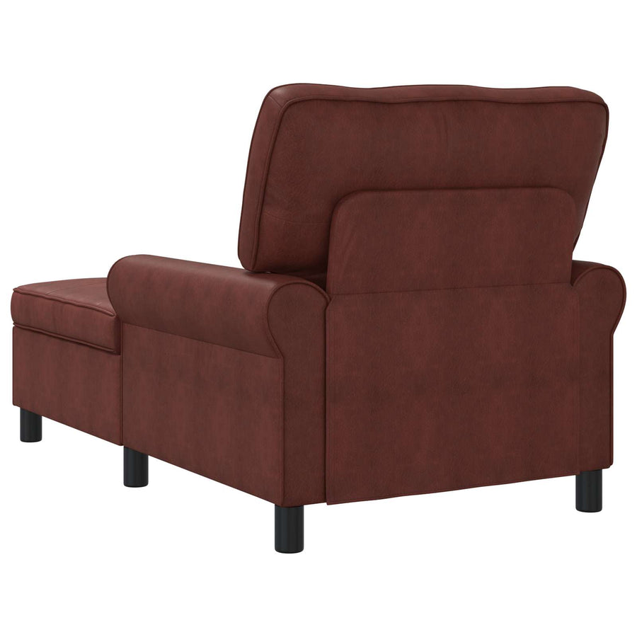 Chaise Lounge Glanzend Bruin 91 x 157 x 91 cm Antiek PU