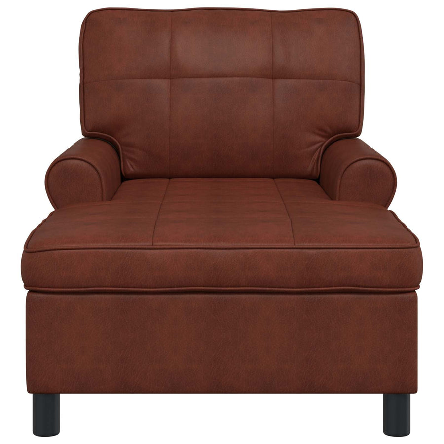 Chaise Lounge Glanzend Bruin 91 x 157 x 91 cm Antiek PU