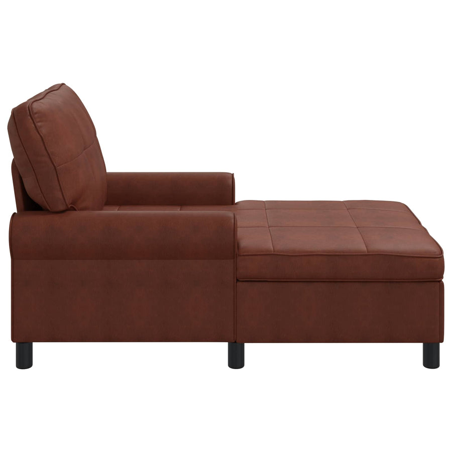 Chaise Lounge Glanzend Bruin 91 x 157 x 91 cm Antiek PU