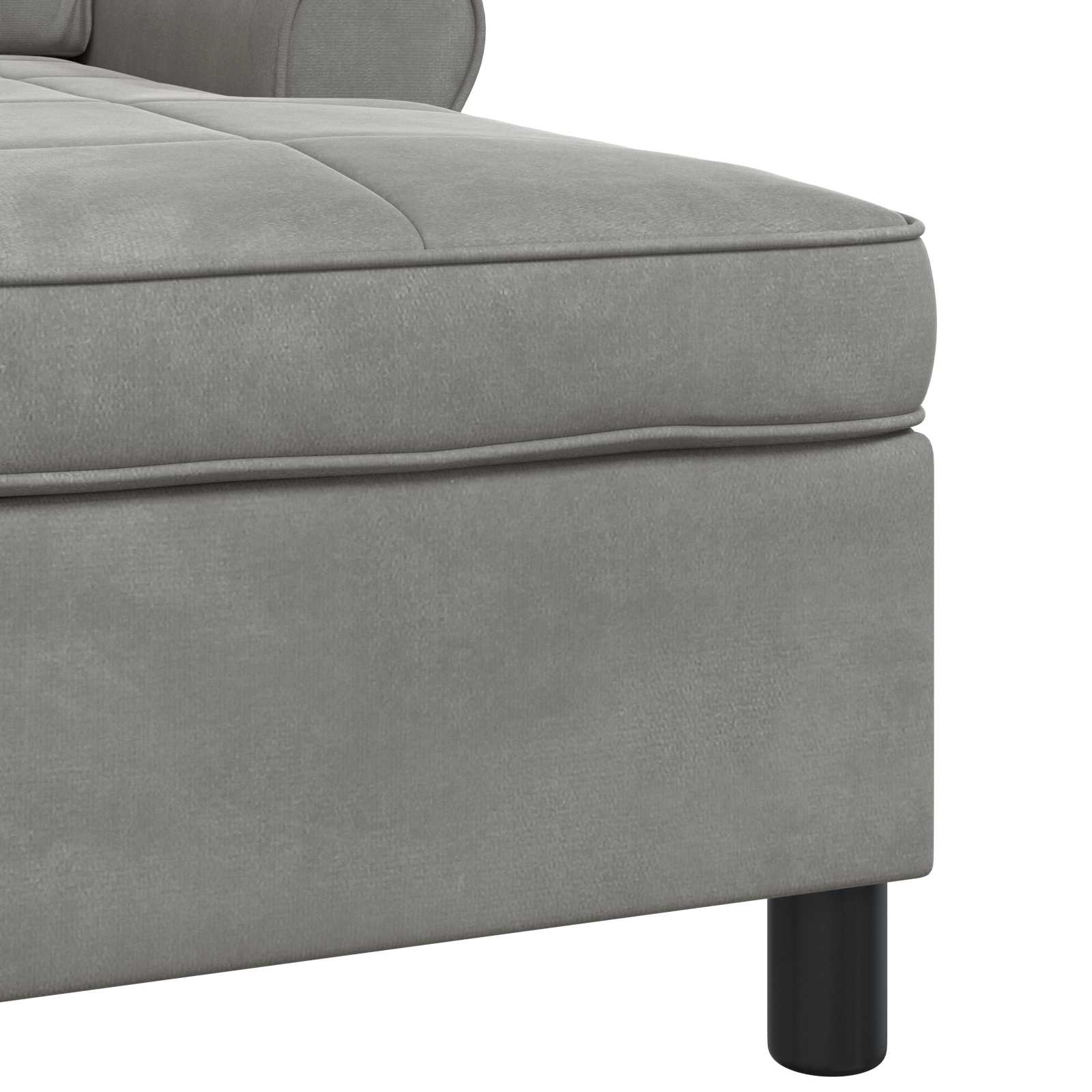 Chaise Lounge met kussen Lichtgrijs 91 x 157 x 91 cm Fluweel