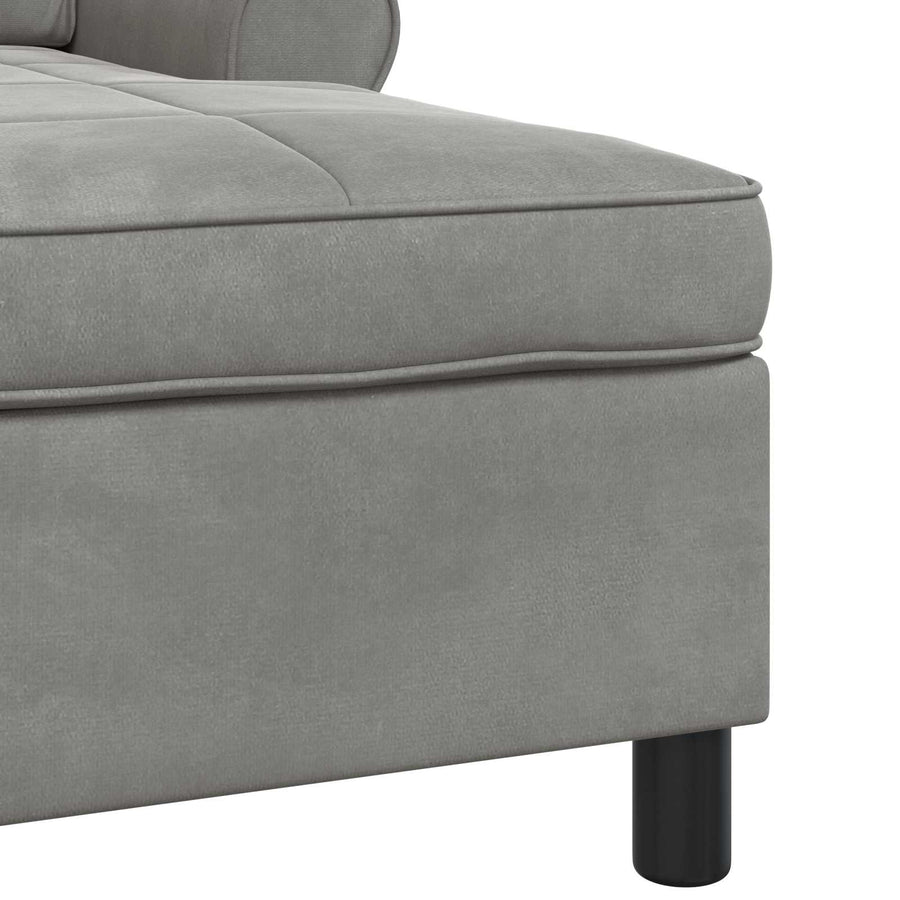 Chaise Lounge met kussen Lichtgrijs 91 x 157 x 91 cm Fluweel