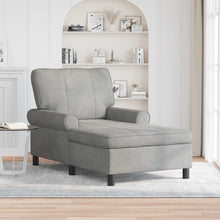 Chaise Lounge met kussen Lichtgrijs 91 x 157 x 91 cm Fluweel