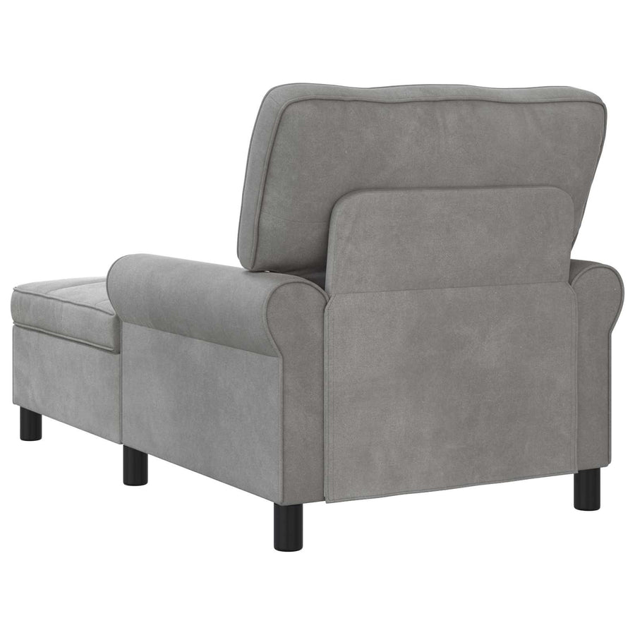 Chaise Lounge met kussen Lichtgrijs 91 x 157 x 91 cm Fluweel