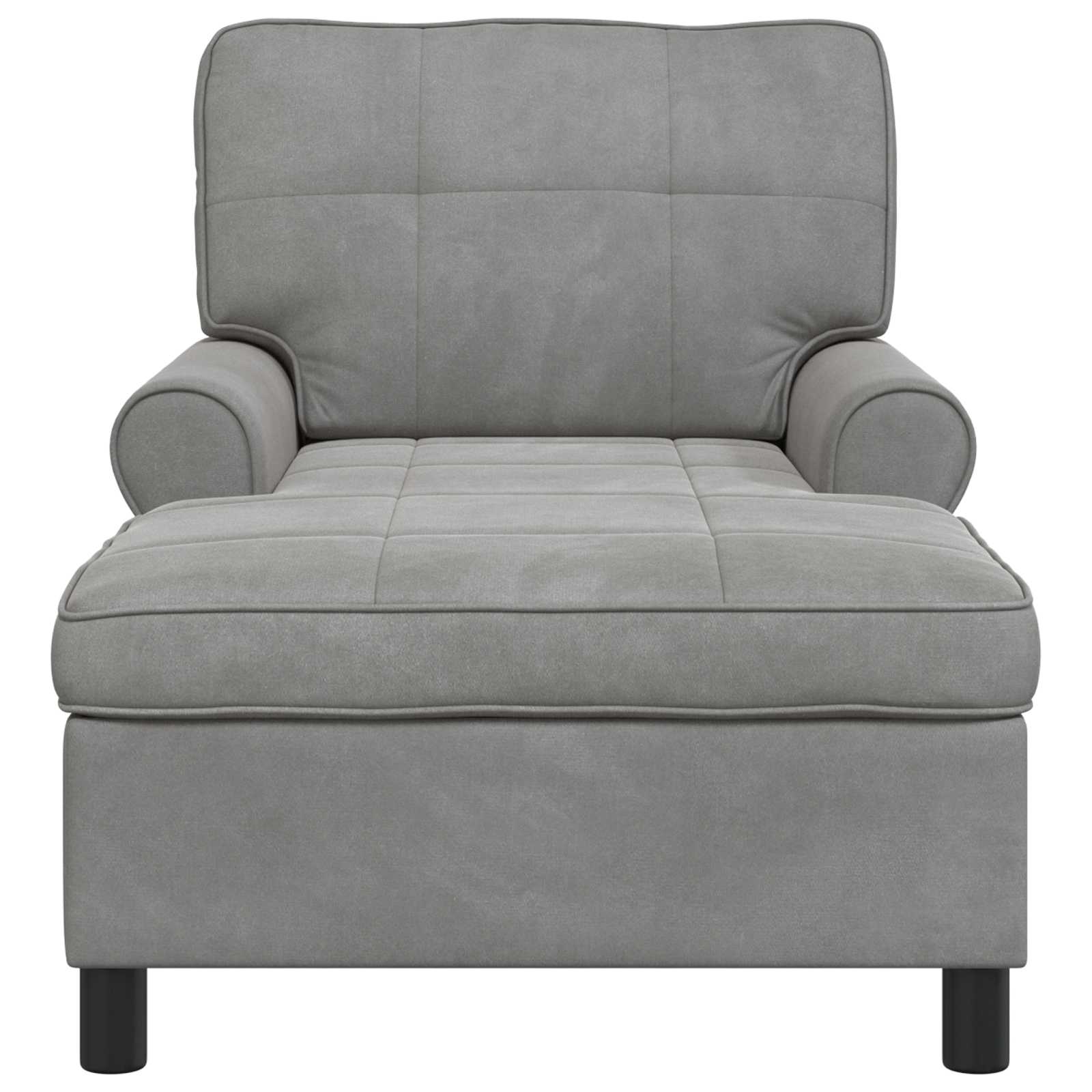 Chaise Lounge met kussen Lichtgrijs 91 x 157 x 91 cm Fluweel
