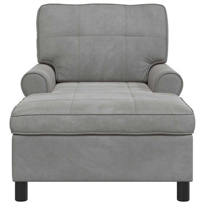 Chaise Lounge met kussen Lichtgrijs 91 x 157 x 91 cm Fluweel