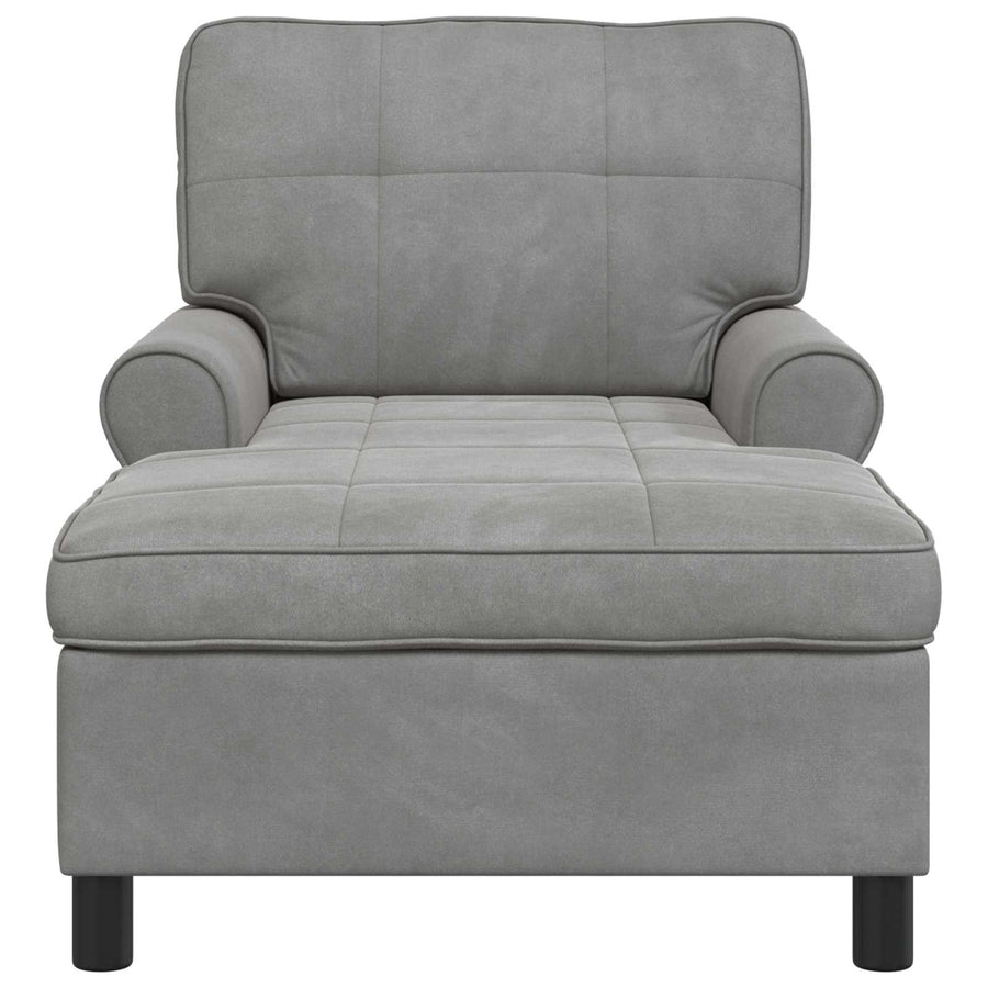Chaise Lounge met kussen Lichtgrijs 91 x 157 x 91 cm Fluweel