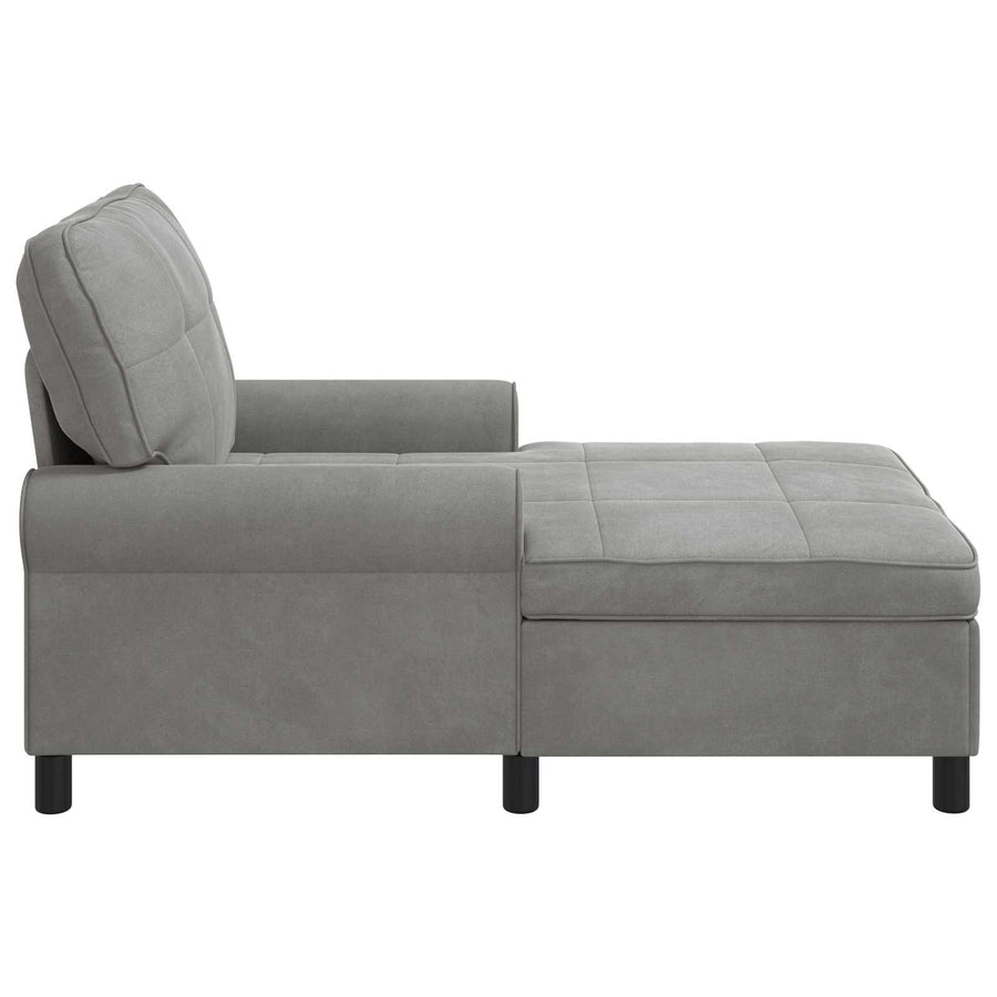 Chaise Lounge met kussen Lichtgrijs 91 x 157 x 91 cm Fluweel