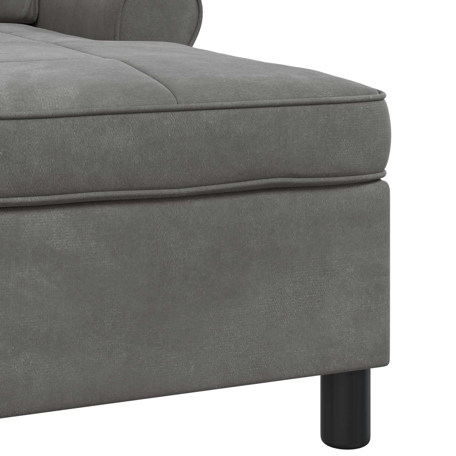 Chaise Lounge met kussen Donkergrijs 91 x 157 x 91 cm Fluweel