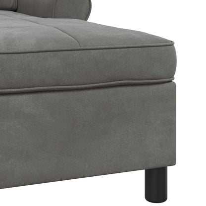 Chaise Lounge met kussen Donkergrijs 91 x 157 x 91 cm Fluweel