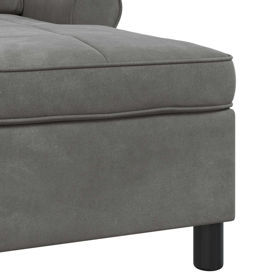Chaise Lounge met kussen Donkergrijs 91 x 157 x 91 cm Fluweel