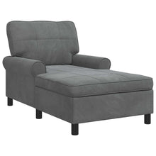 Chaise Lounge met kussen Donkergrijs 91 x 157 x 91 cm Fluweel