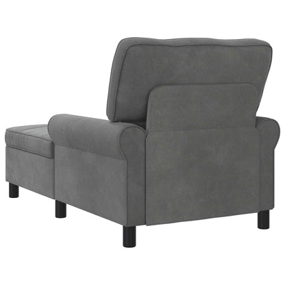 Chaise Lounge met kussen Donkergrijs 91 x 157 x 91 cm Fluweel