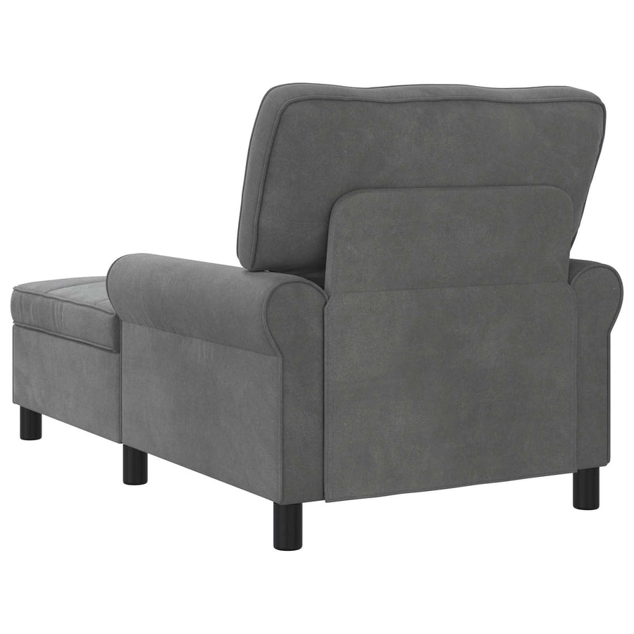 Chaise Lounge met kussen Donkergrijs 91 x 157 x 91 cm Fluweel