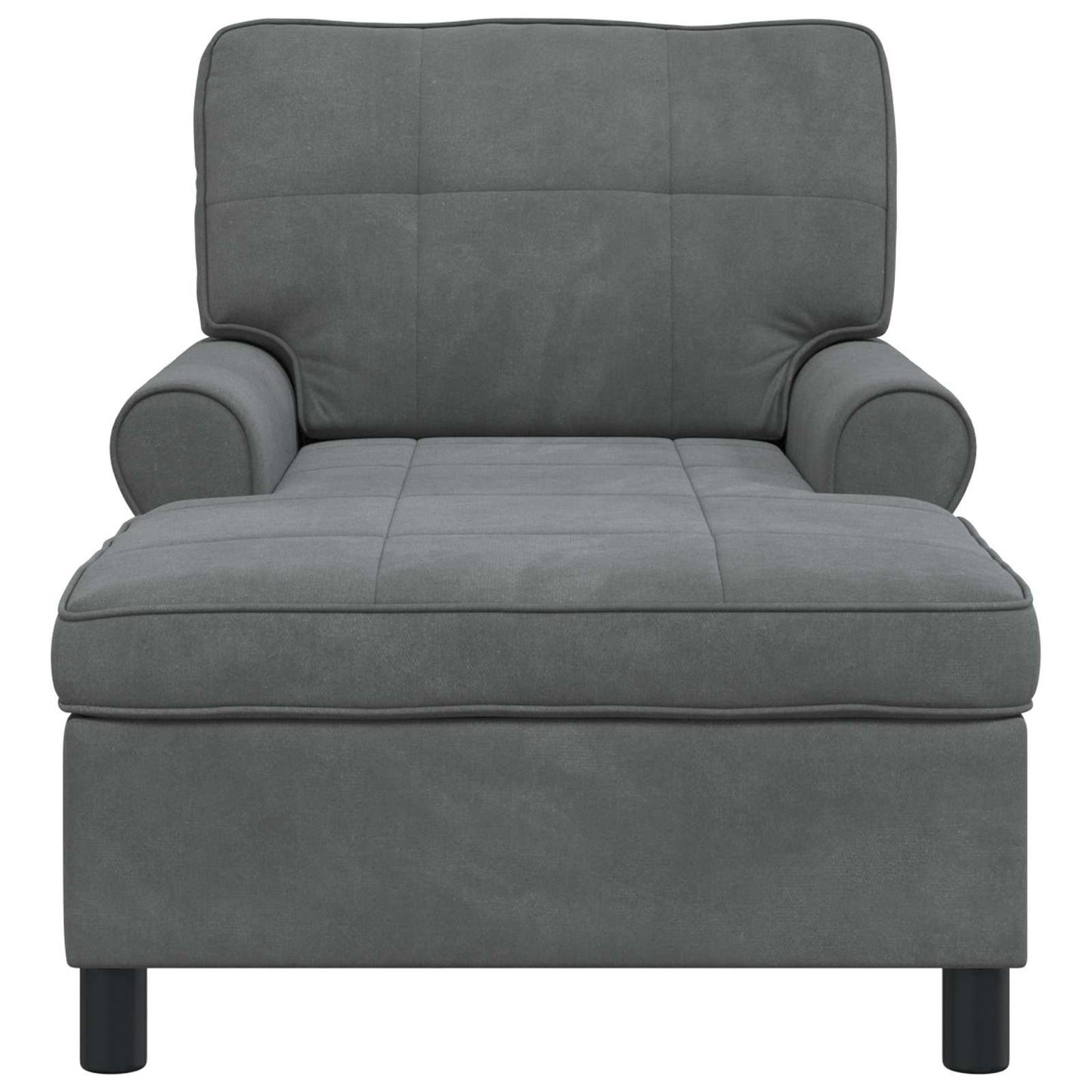Chaise Lounge met kussen Donkergrijs 91 x 157 x 91 cm Fluweel