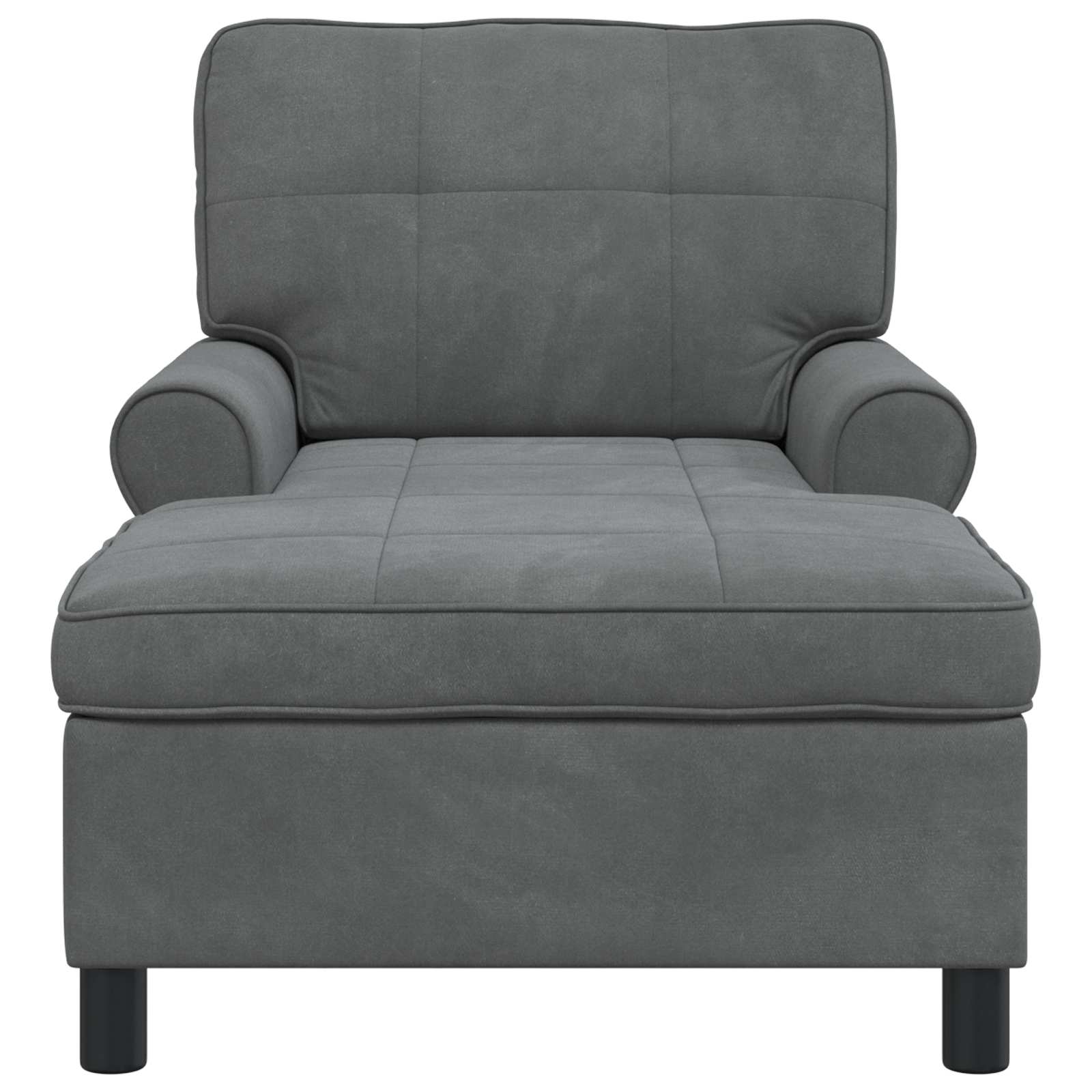 Chaise Lounge met kussen Donkergrijs 91 x 157 x 91 cm Fluweel