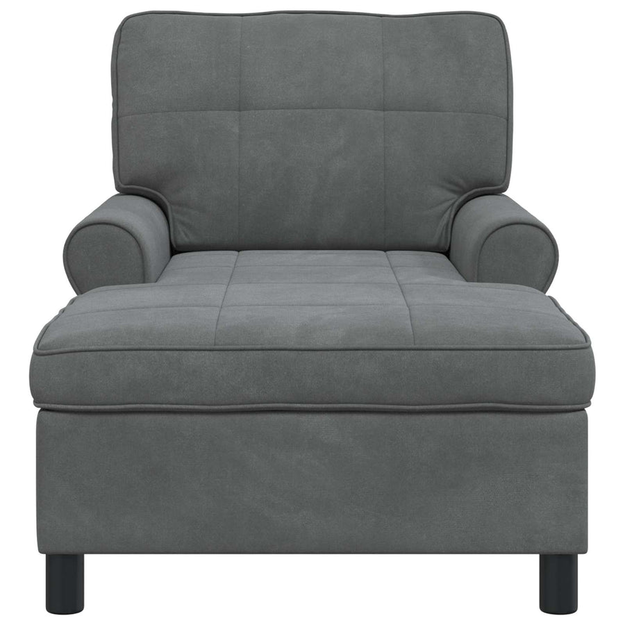 Chaise Lounge met kussen Donkergrijs 91 x 157 x 91 cm Fluweel