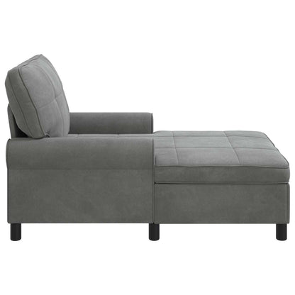 Chaise Lounge met kussen Donkergrijs 91 x 157 x 91 cm Fluweel