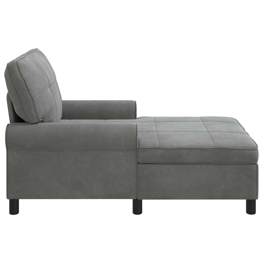 Chaise Lounge met kussen Donkergrijs 91 x 157 x 91 cm Fluweel