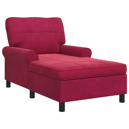 Chaise Lounge met kussen Wijnrood 91 x 157 x 91 cm Fluweel