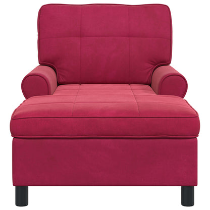 Chaise Lounge met kussen Wijnrood 91 x 157 x 91 cm Fluweel