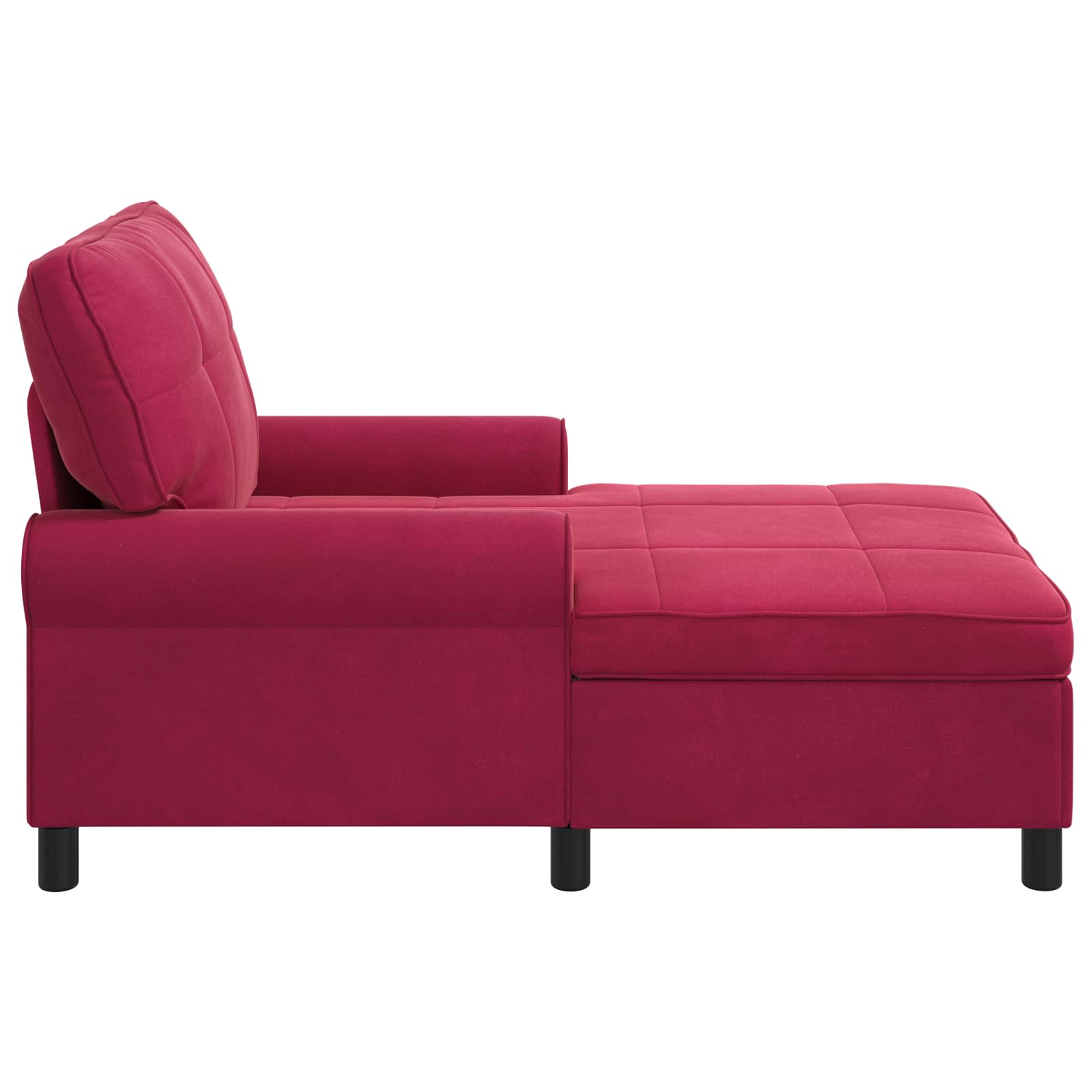 Chaise Lounge met kussen Wijnrood 91 x 157 x 91 cm Fluweel