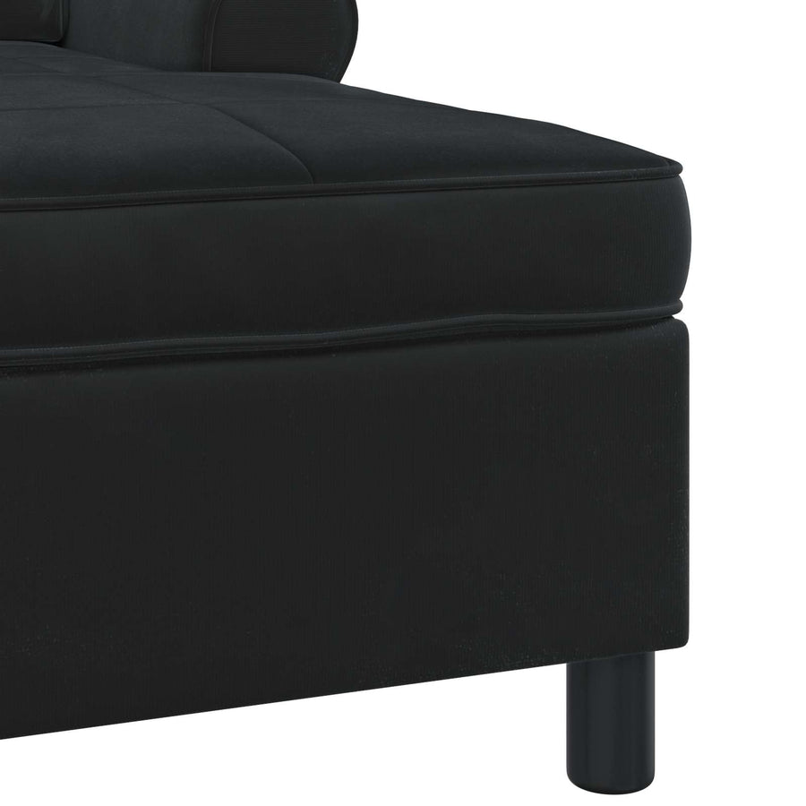 Chaise Lounge met kussen Zwart 91 x 157 x 91 cm Fluweel