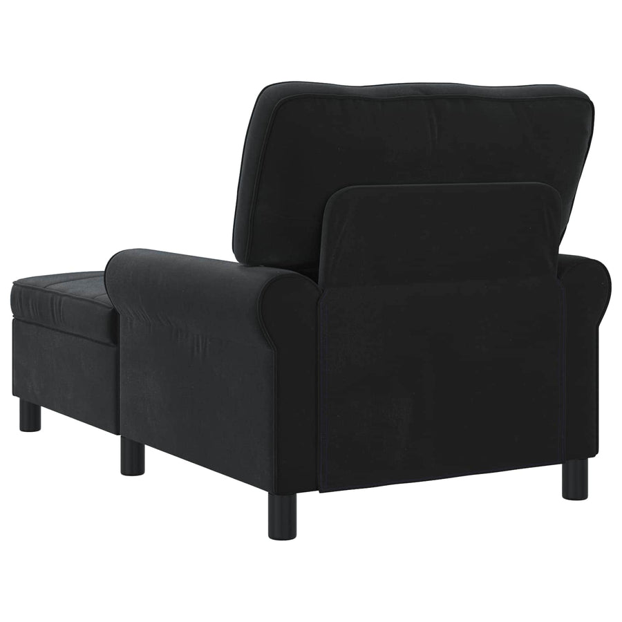 Chaise Lounge met kussen Zwart 91 x 157 x 91 cm Fluweel