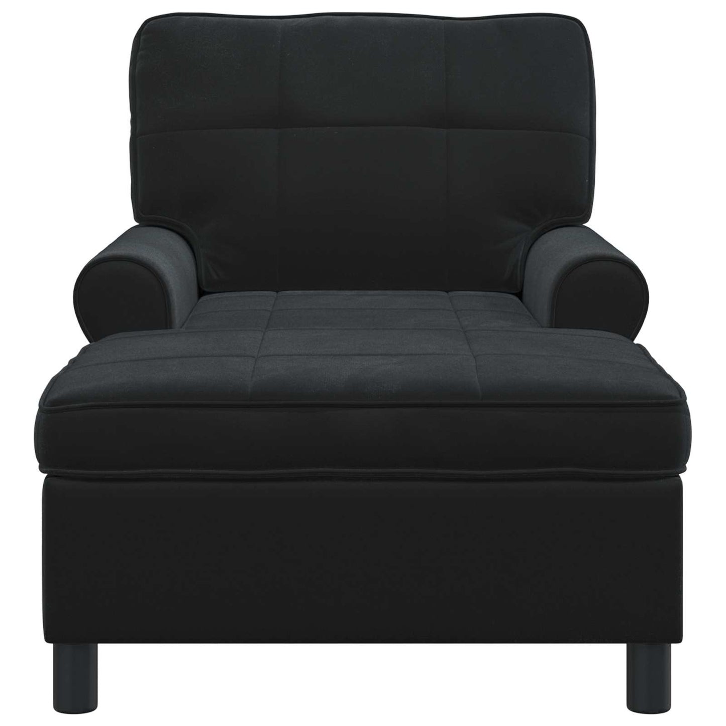 Chaise Lounge met kussen Zwart 91 x 157 x 91 cm Fluweel