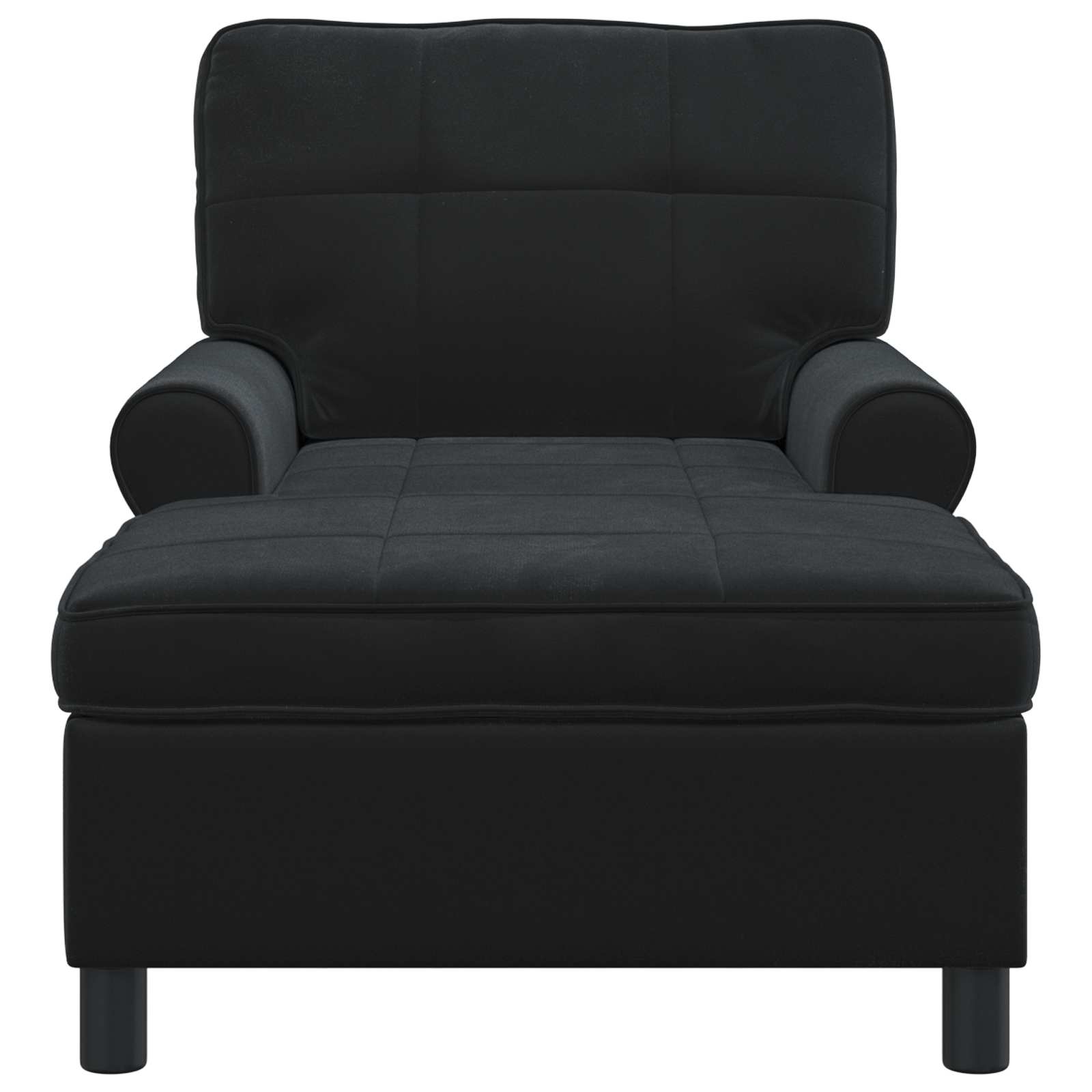 Chaise Lounge met kussen Zwart 91 x 157 x 91 cm Fluweel