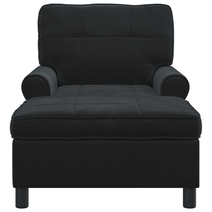 Chaise Lounge met kussen Zwart 91 x 157 x 91 cm Fluweel