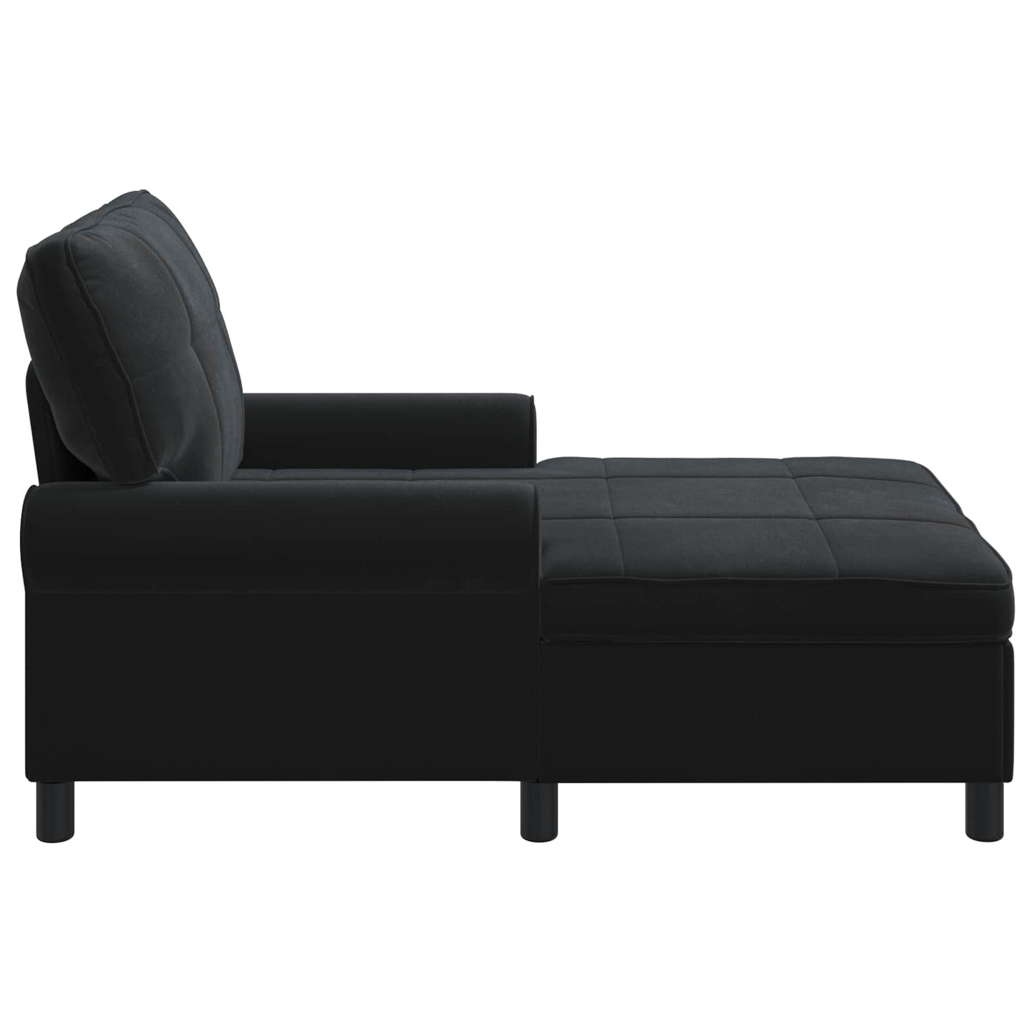 Chaise Lounge met kussen Zwart 91 x 157 x 91 cm Fluweel