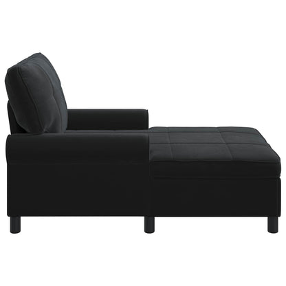 Chaise Lounge met kussen Zwart 91 x 157 x 91 cm Fluweel