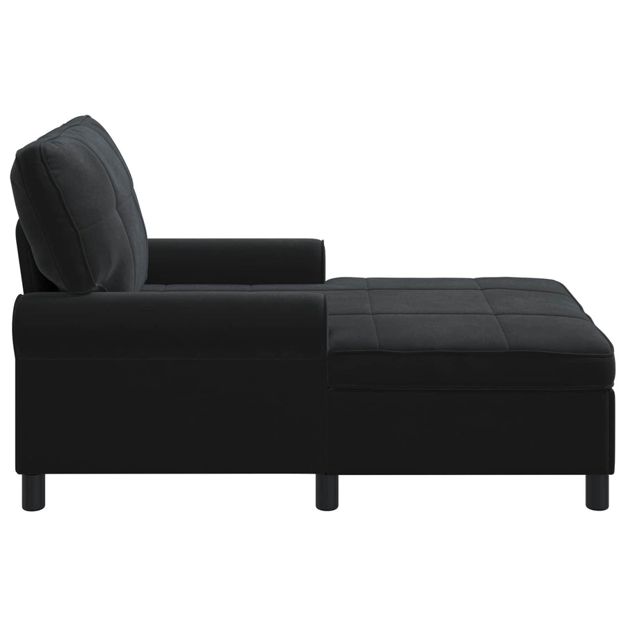 Chaise Lounge met kussen Zwart 91 x 157 x 91 cm Fluweel