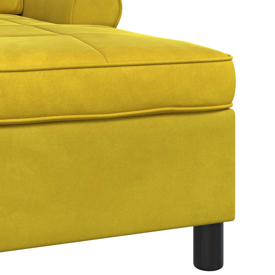 Chaise Lounge met kussen Geel 91 x 157 x 91 cm Fluweel