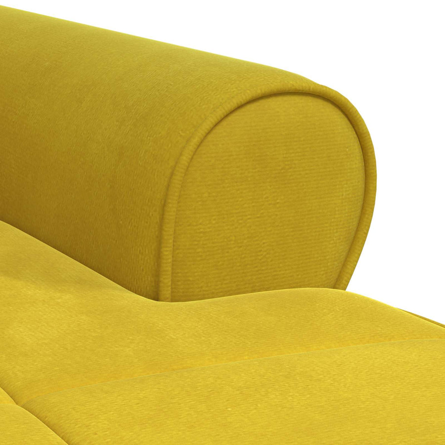Chaise Lounge met kussen Geel 91 x 157 x 91 cm Fluweel
