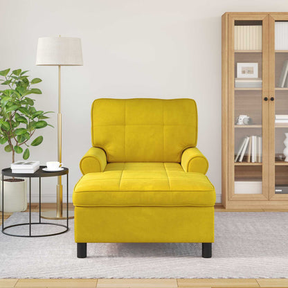 Chaise Lounge met kussen Geel 91 x 157 x 91 cm Fluweel