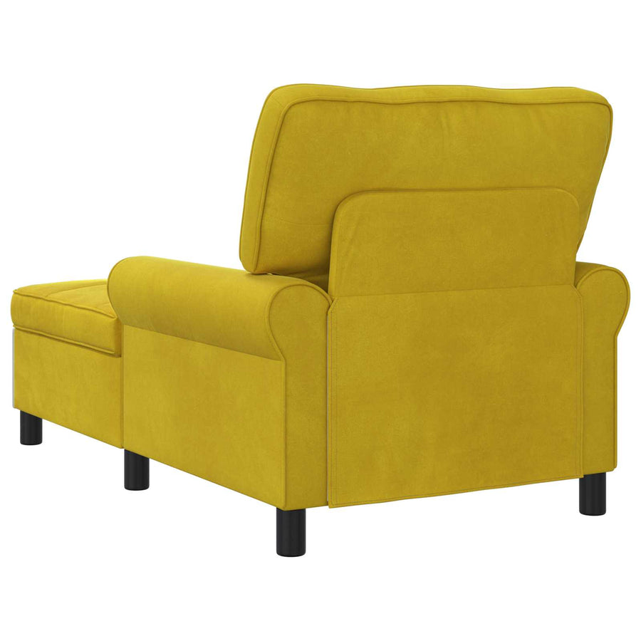 Chaise Lounge met kussen Geel 91 x 157 x 91 cm Fluweel
