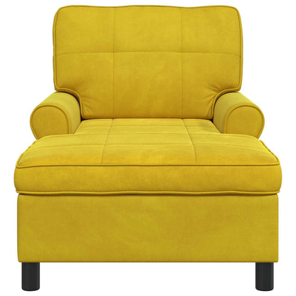 Chaise Lounge met kussen Geel 91 x 157 x 91 cm Fluweel