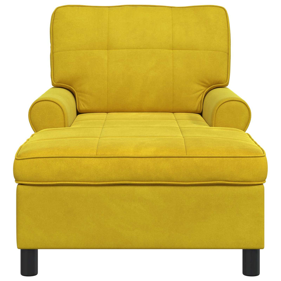 Chaise Lounge met kussen Geel 91 x 157 x 91 cm Fluweel