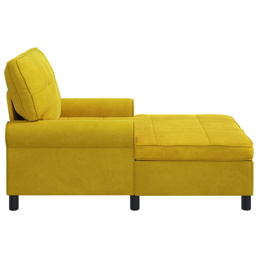 Chaise Lounge met kussen Geel 91 x 157 x 91 cm Fluweel