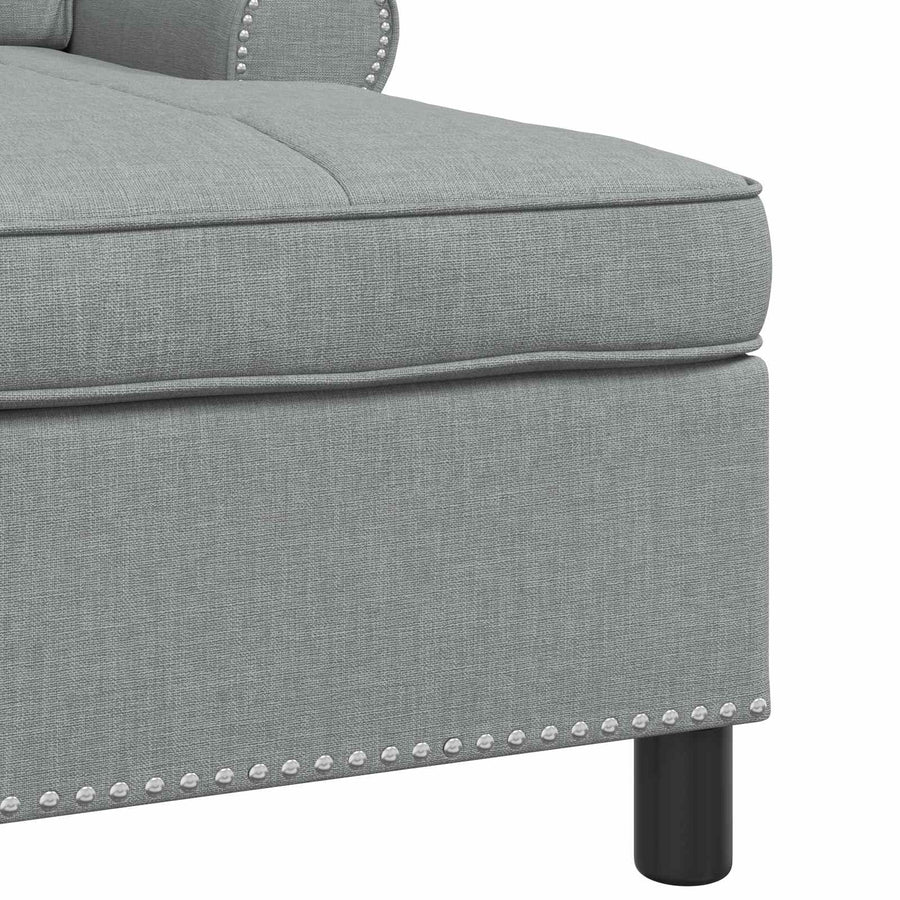 Chaise Lounge met kussen Lichtgrijs 91 x 157 x 91 cm Stof