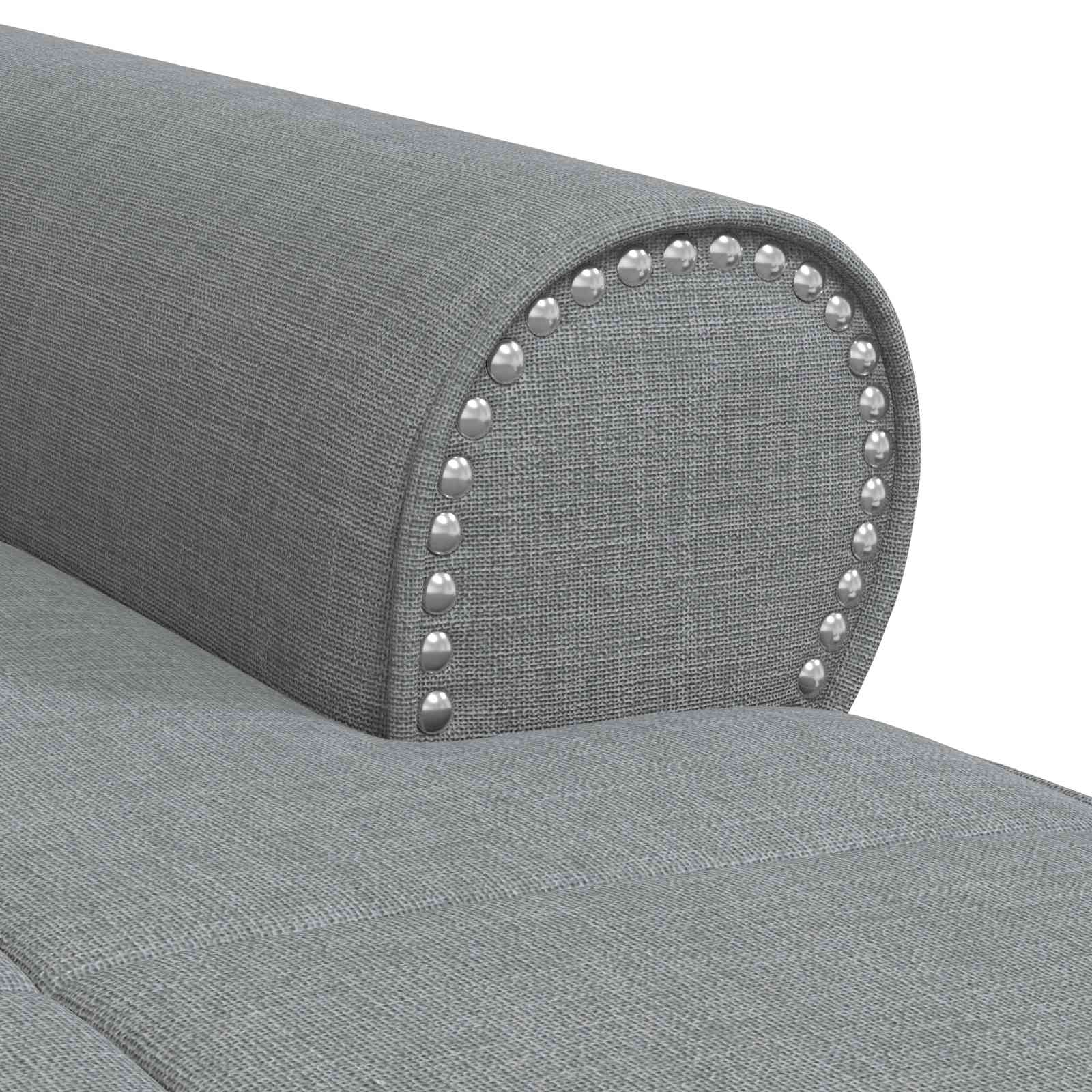 Chaise Lounge met kussen Lichtgrijs 91 x 157 x 91 cm Stof