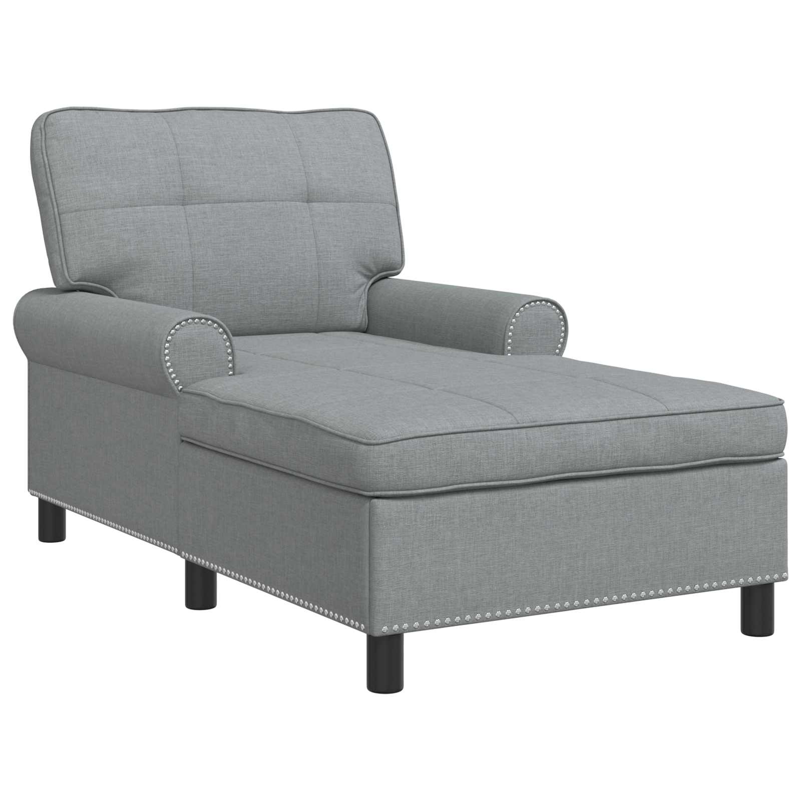 Chaise Lounge met kussen Lichtgrijs 91 x 157 x 91 cm Stof