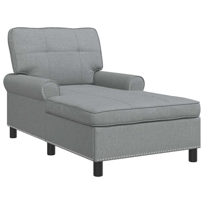 Chaise Lounge met kussen Lichtgrijs 91 x 157 x 91 cm Stof
