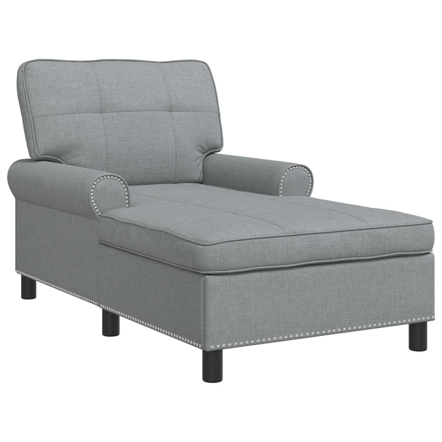 Chaise Lounge met kussen Lichtgrijs 91 x 157 x 91 cm Stof